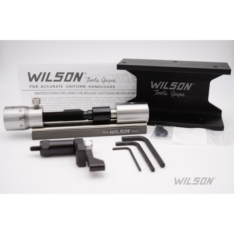LE Wilson Stainless Case Trimmer Kit with Micrometer Adjust Stop