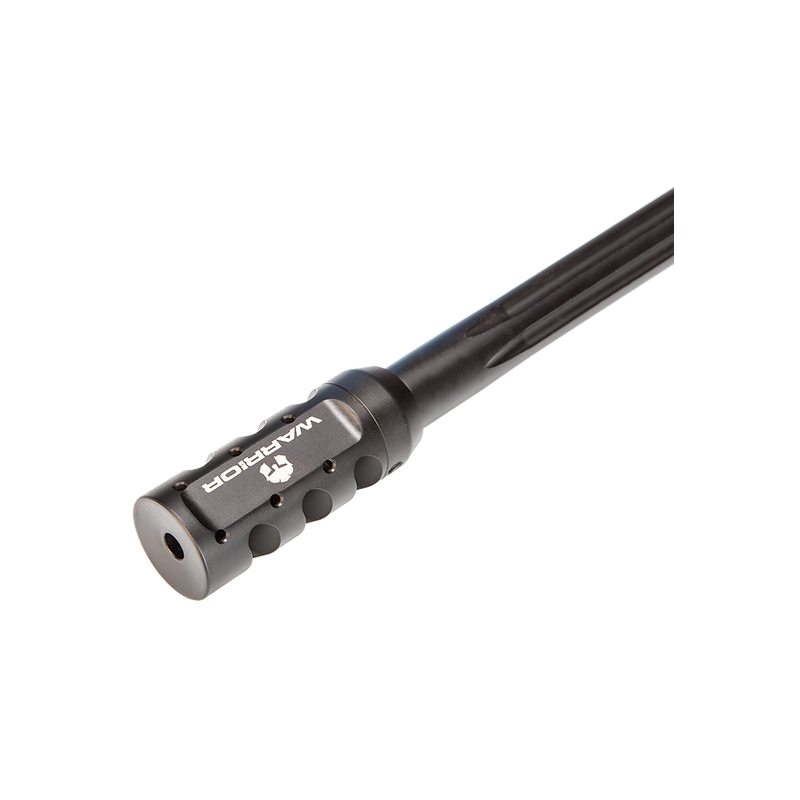 Warrior X3 stainless steel self-timing muzzle brake with six gas ports