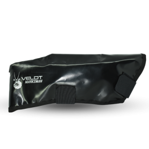 Veldt Stock Buddy rifle stock cover protecting chassis during bore cleaning
