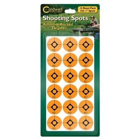 Caldwell Target Spots 1" Pack of 12 Sheets 18 Spots per Sheet Orange
