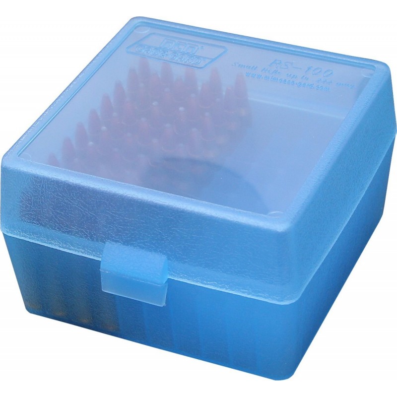 MTM AMMO BOX 100 Medium RIFLE FLIP-TOP Blue