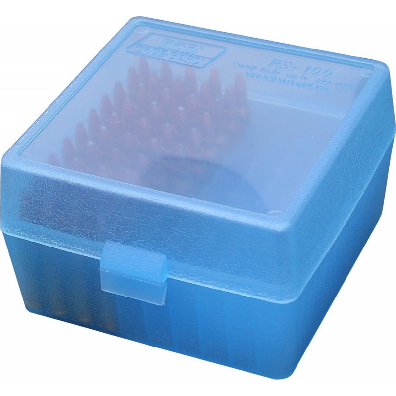 MTM AMMO BOX 100 Small RIFLE FLIP-TOP Blue