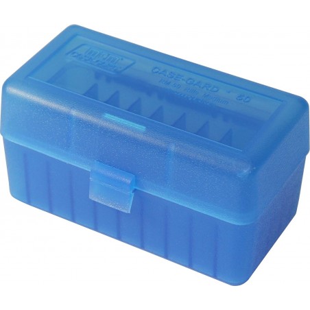 MTM AMMO BOX 50 Small Short RIFLE FLIP-TOP Blue