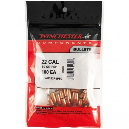 Winchester Bullets 50gr PSP 22 Cal x 100