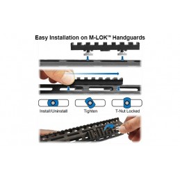 UTG PRO M-LOK 4-Slot Picatinny Rail Section, Black
