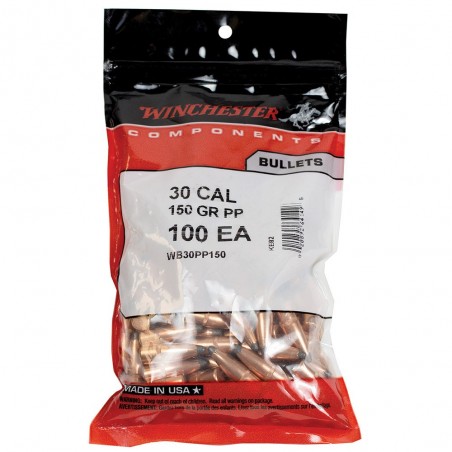 Winchester Bullets 30 Caliber (308 Diameter) 150 Grain Power-Point x 100