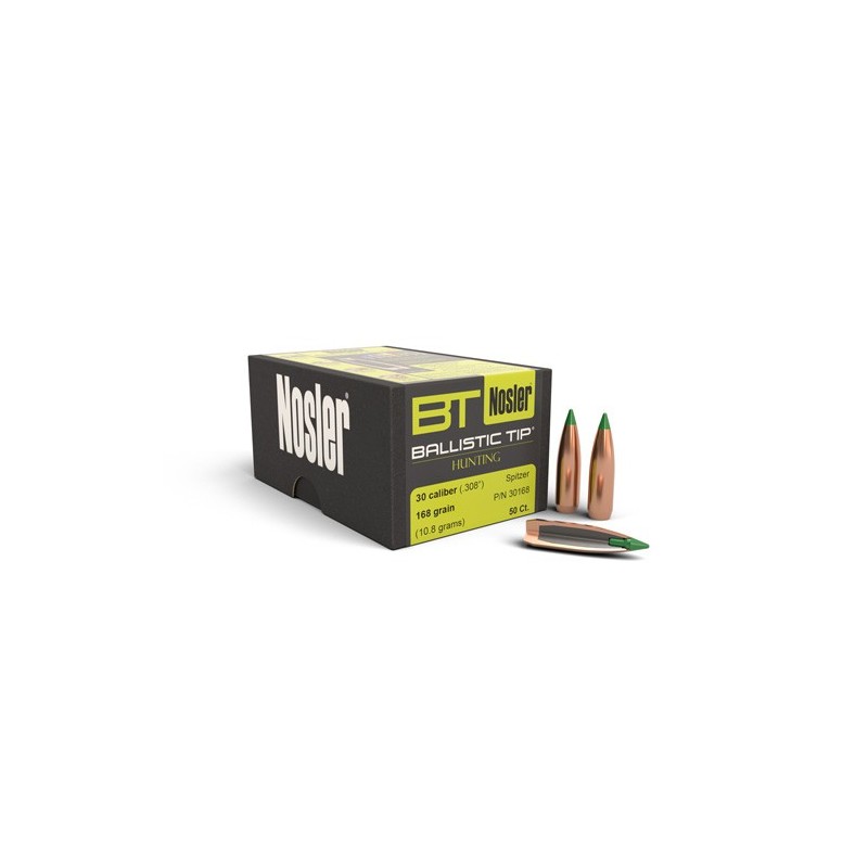 Nosler 168gr Ballistic Tip Hunting Bullets