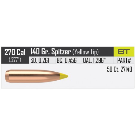 Nosler 140gr Ballistic Tip Hunting Bullets 270
