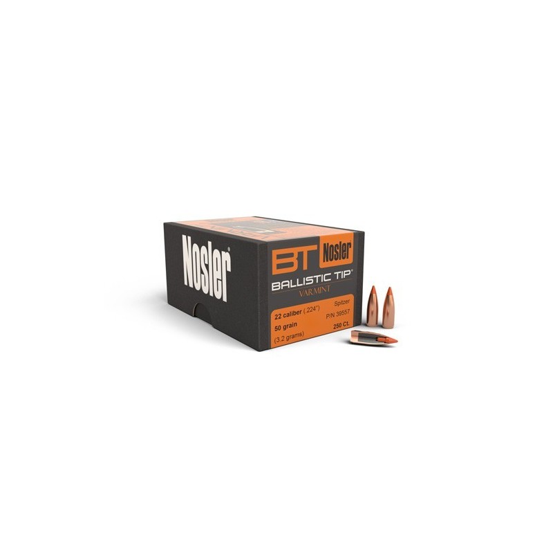 Nosler 40gr Ballistic Tip Hunting Bullets 22 Caliber