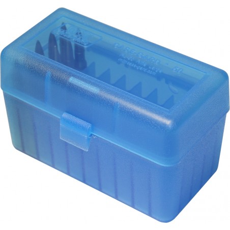 MTM AMMO BOX 50 Medium Magnum RIFLE FLIP-TOP Blue