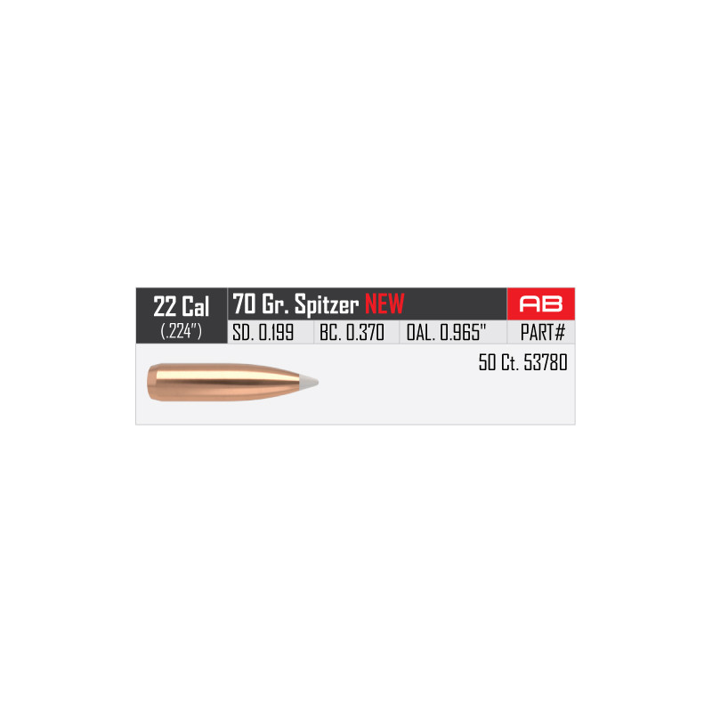 Nosler 70gr AccuBond SP Bullet (50ct) 22 Cal