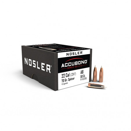 Nosler 70gr AccuBond SP Bullet (50ct) 22 Cal