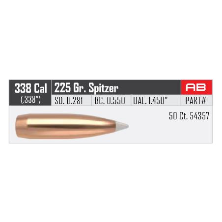 Nosler 225gr Accubond .338 (50)