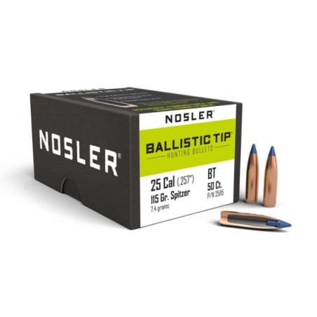 Nosler 115gr Ballistic Tip 25 Cal Spitzer (50 pack)