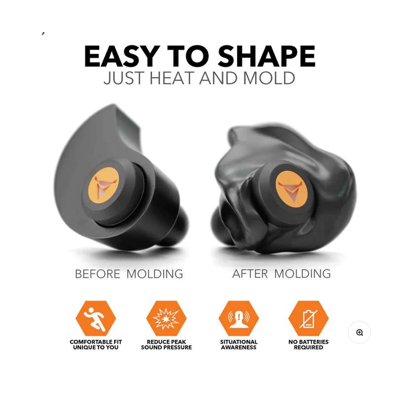 Decibullz Custom Molded Percussive Shooting Filter Earplugs