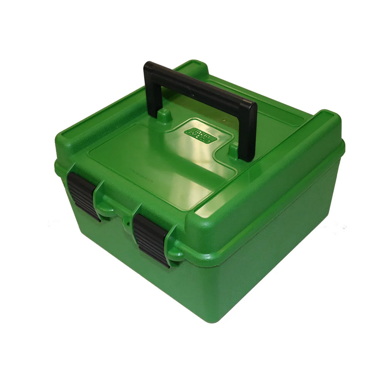 MTM AMMO BOX Deluxe R-100 Series Magnum RIFLE FLIP-TOP with Handle