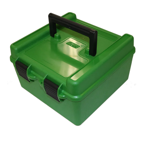 MTM AMMO BOX Deluxe R-100 Series Magnum RIFLE FLIP-TOP with Handle