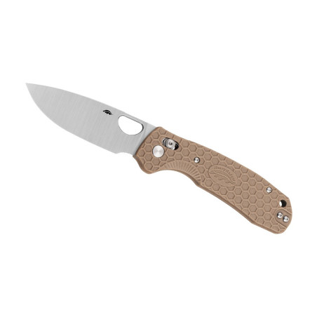 Honey Badger Cross-Bolt Drop-Point 8Cr13Mov - Med/Large Tan