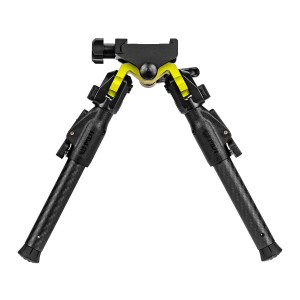 MDT GRND-POD carbon fiber bipod mounted on rifle for shooting support