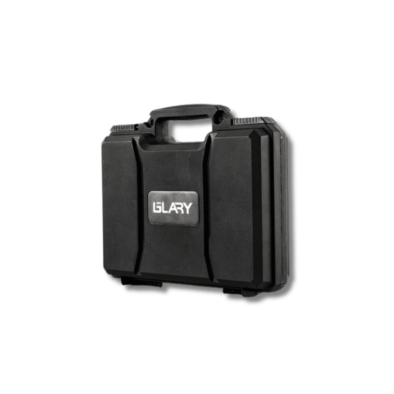 Glary black PP foam single handgun case with TSA locks