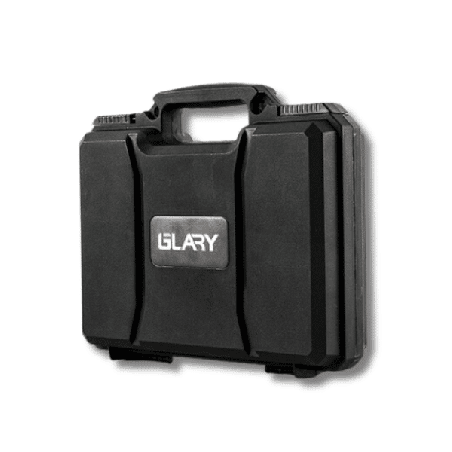 Glary black PP foam single handgun case with TSA locks