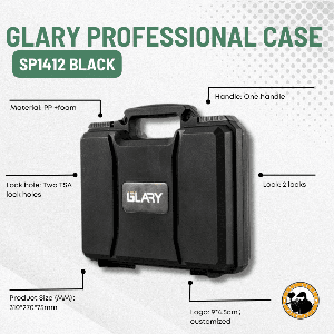 Glary black PP foam single handgun case with TSA locks - 2