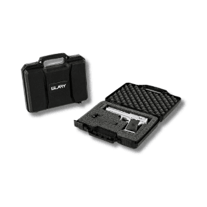 Glary black PP foam single handgun case with TSA locks - 3
