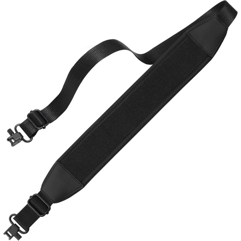 Glary Padded Rifle Sling with Swivels - Black