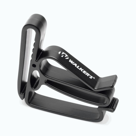 Walker's belt clip holder for carrying ear muffs and shooting gear