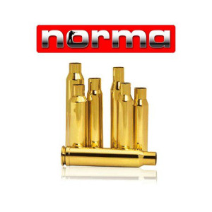 Box of Norma 6mm Dasher brass reloading cases, pack of 50
