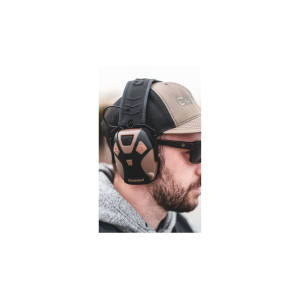Caldwell E-Max Pro FDE electronic hearing protection earmuffs for shooting range - 4