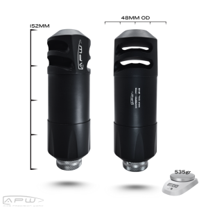 APW PRS Warbird compact stainless steel competition suppressor .243 caliber - 4