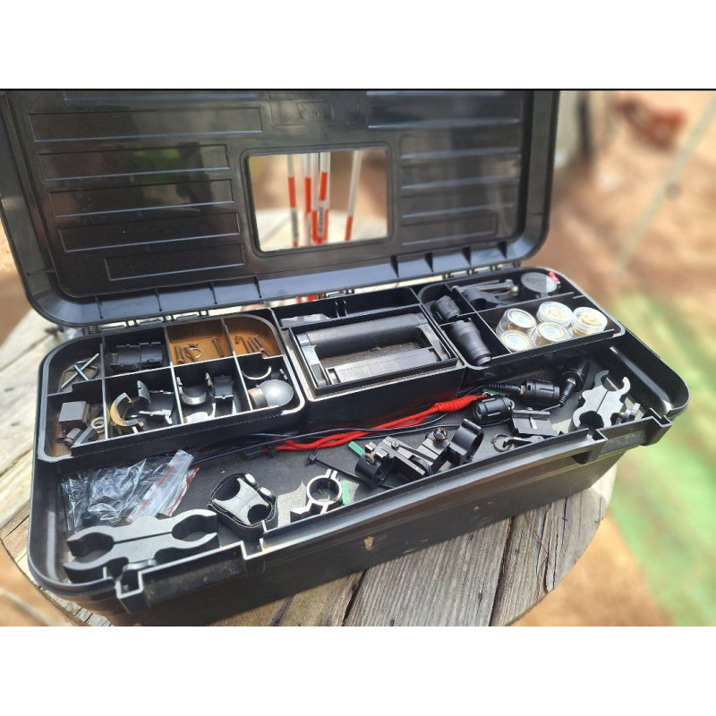 MTM black tactical range box with AR-15 magazine well fork and cleaning storage - 2